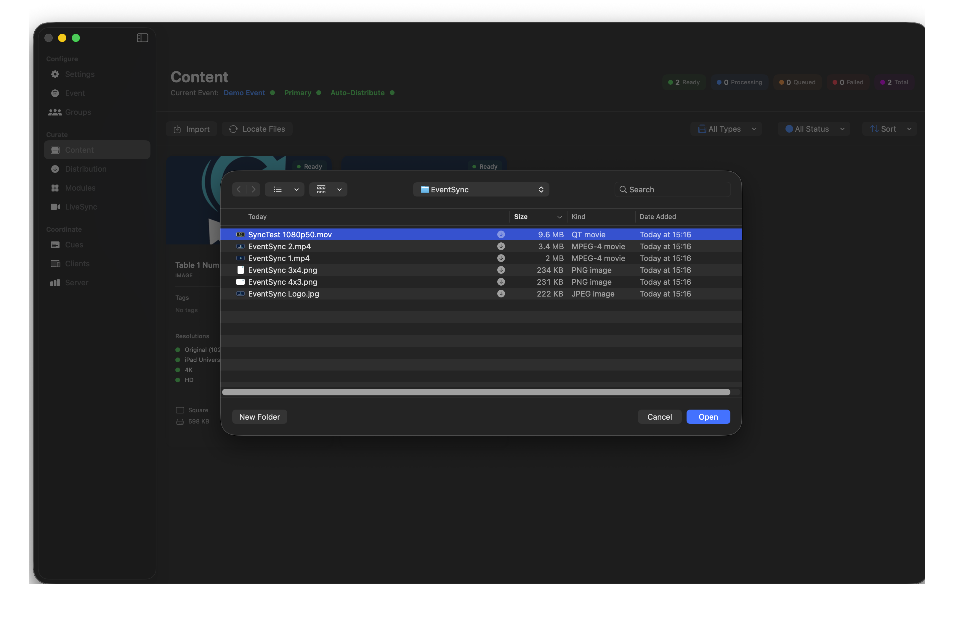 Import file picker