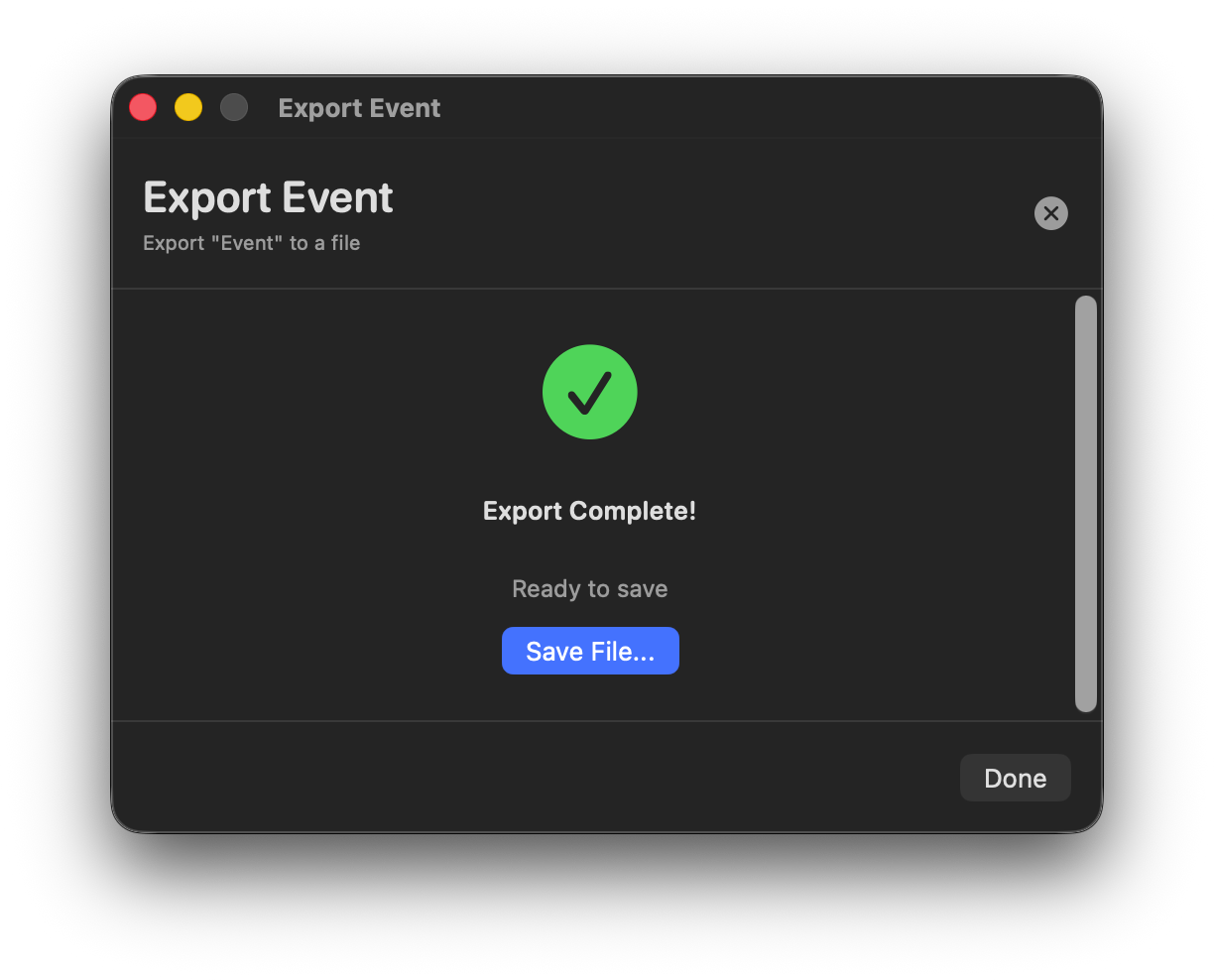 Export complete