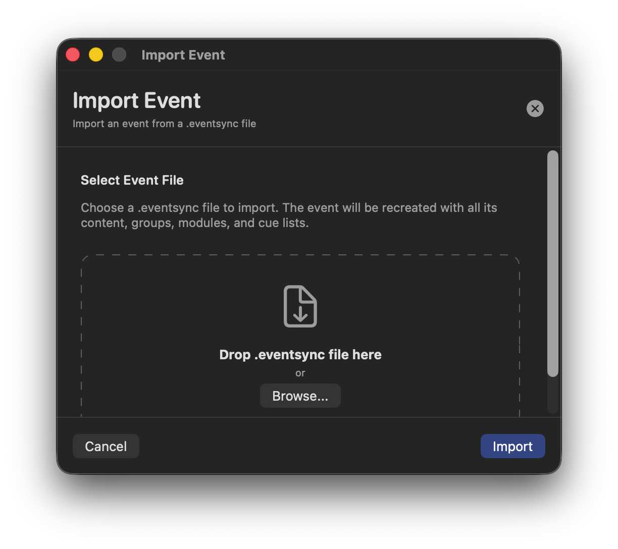 Import Event